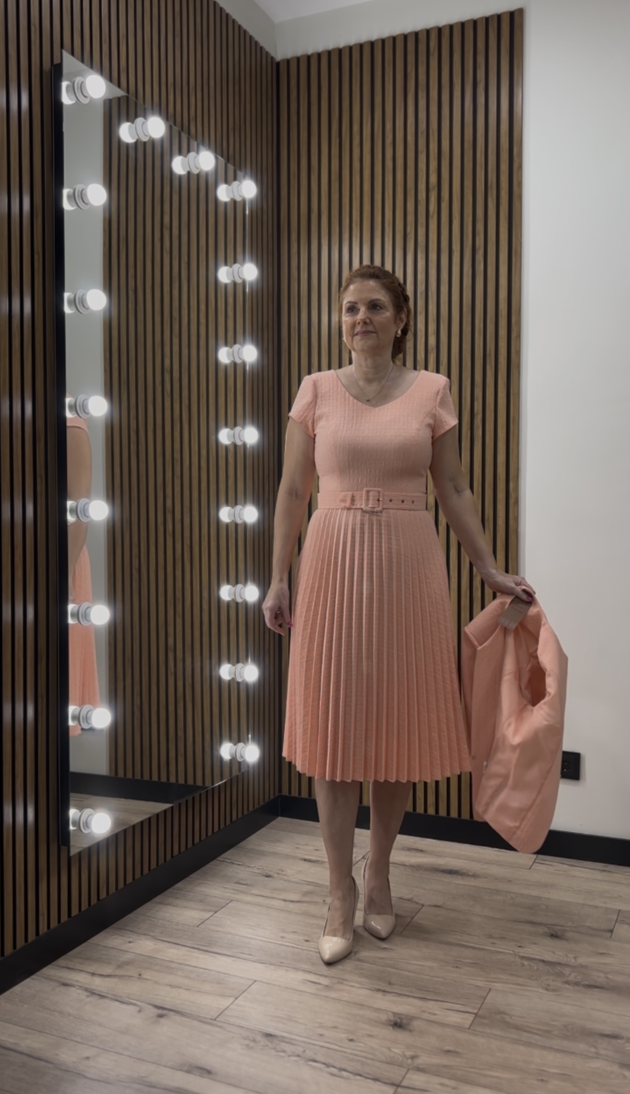 Persikinė elegancija – dviejų dalių šventinis komplektas - Image 2