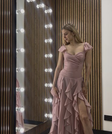 Maxi Rožinė Vasaros Suknelė